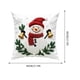 thumbnail image 3 of Funda de almohada con estampado navideño, con muñeco de nieve, Papá Noel, árbol de Navidad y renos., 3 of 6