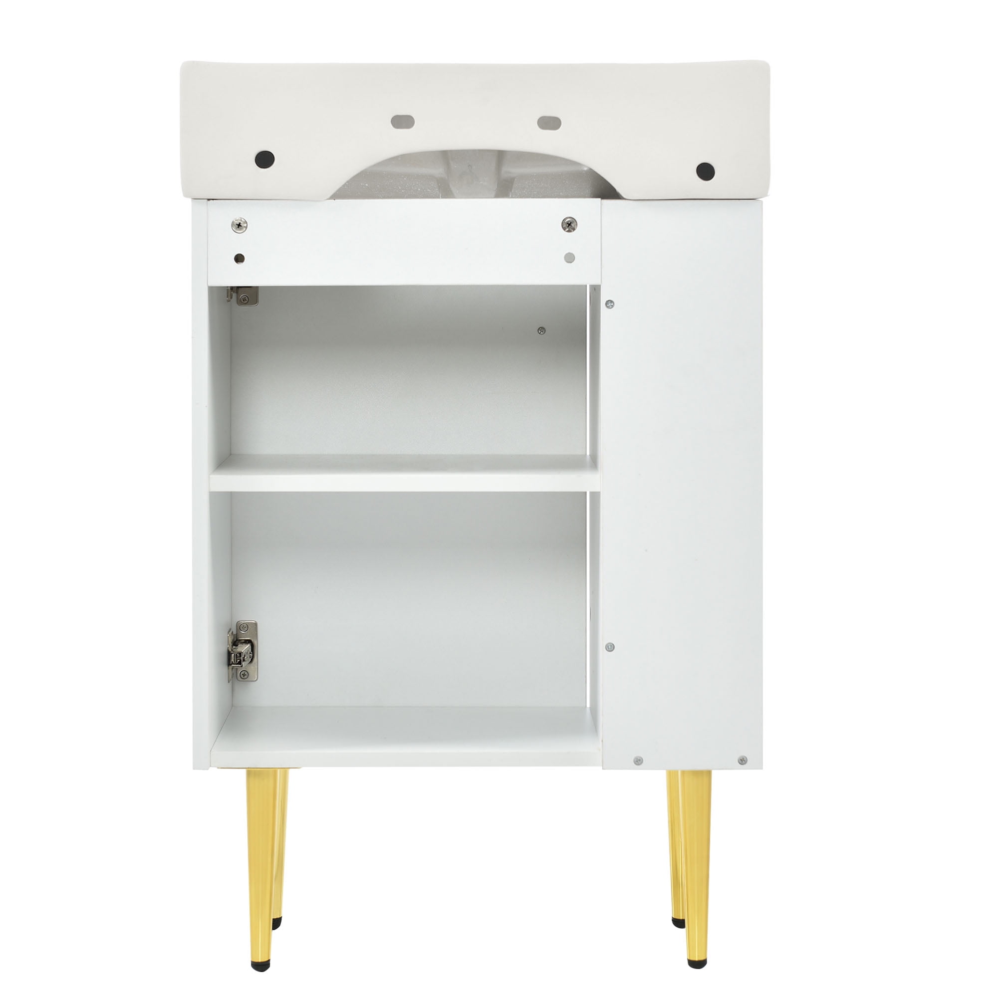 Harper & Bright Designs Bathroom Vanity with Sink Combo, 1 Door, Assembled, White