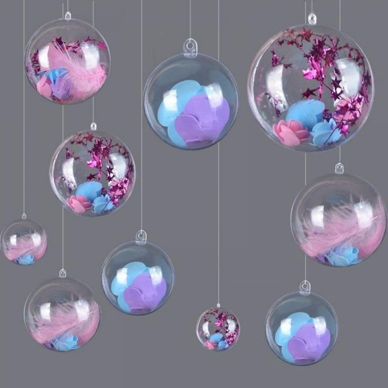 10 Pack Clear Plastic Fillable Ornaments Christmas Ornament Balls For Crafts
