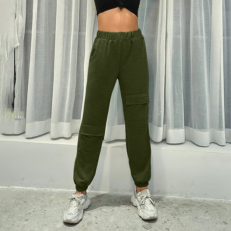  Women Jogger Pants Ladies Solid Color Comfortable Fall