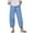 B146 Blue womens capris for summer clearance under $5, variant on Women Capri Pants On ! Cagogo Ladies Casual Linen Capris Pants with Pockets Wide Leg Summer Stretch Loose Lounge Cropped Pants Plus Size Elastic Waisted Beach Capri Trousers