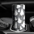 thumbnail image 3 of 20oz Ghostly Boo Halloween Pattern Skinny Tumblers Stainless Steel Tumbler with Lid and Straw,Vacuum Insulated Double Wall Travel Tumbler Cups with Cleaning Brush for Coffee,Tea, 3 of 6