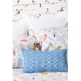 thumbnail image 2 of Clyde Boho Blue Macrame Cotton Accent Pillow, 14" x 22", 2 of 5