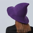 thumbnail image 2 of GPOECD Witch Style Wool Knit Bucket Hat For Halloween Party And Daily Sun Purple,One Size, 2 of 7