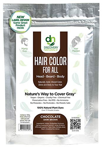 Natural Henna Hair Dye For All Hair Types - Men & Women I 100% Natural & Chemical-Free Pure Hair & Beard Color, Chocolate Dark Brown