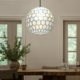 thumbnail image 3 of Creative Co-Op Capiz Honeycomb Ceiling Light, 3 of 7
