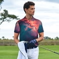 thumbnail image 3 of Bingfone Cosmic Paint Swirl for Men's Button-down POLO Shirts, Quick-drying Shirts and T-shirts for Summer, Suitable for Vacation and Business-3X-Large, 3 of 6