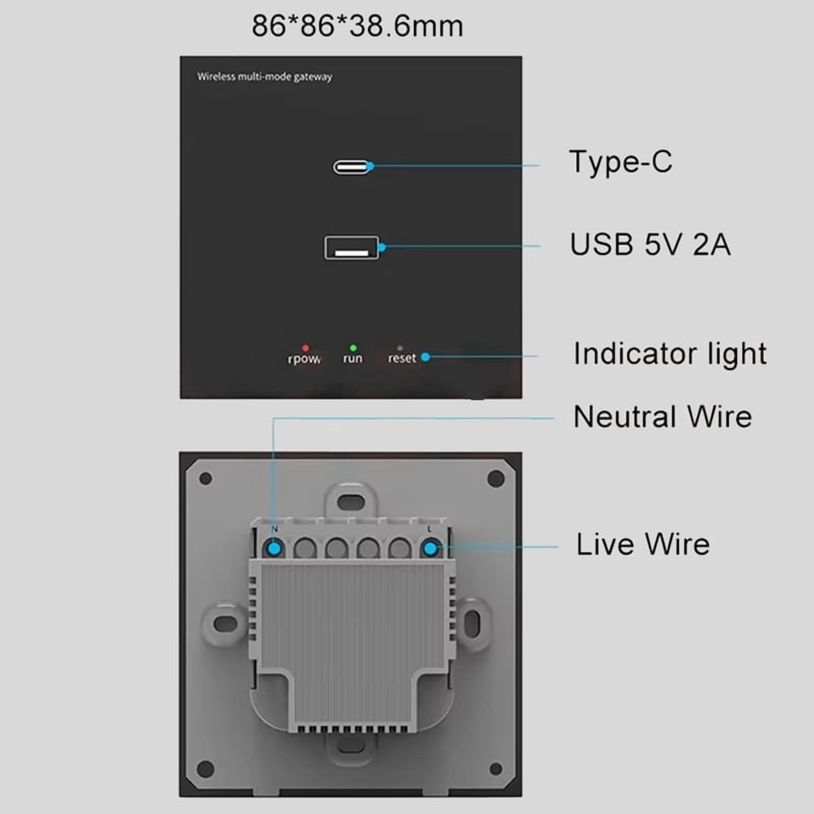 Tuya ZigBee Multi-Mode Wall Gateway Hub Smart Home WiFi Bridge Bluetooth Mesh Smart Life Remote Control Works