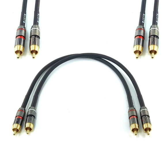 Suanqi Cable Rca A Rca Cable De Audio Estéreo De 1 Pie Cable 1Rca A 1Rca Corto Aplicar Con Altavoz Amp Tocadiscos Receptor Cine En Casa Subwoofer Doble Blindado Paquete De 2.