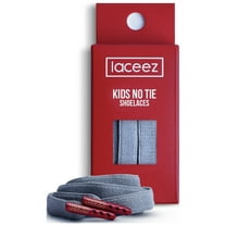 Laceez No Tie Shoe Laces for Kids, Single Pack - Elastic Shoe Laces for Toddlers, Sports Shoes, Sneakers Comfort & Smart look (Gray, Extra Small)