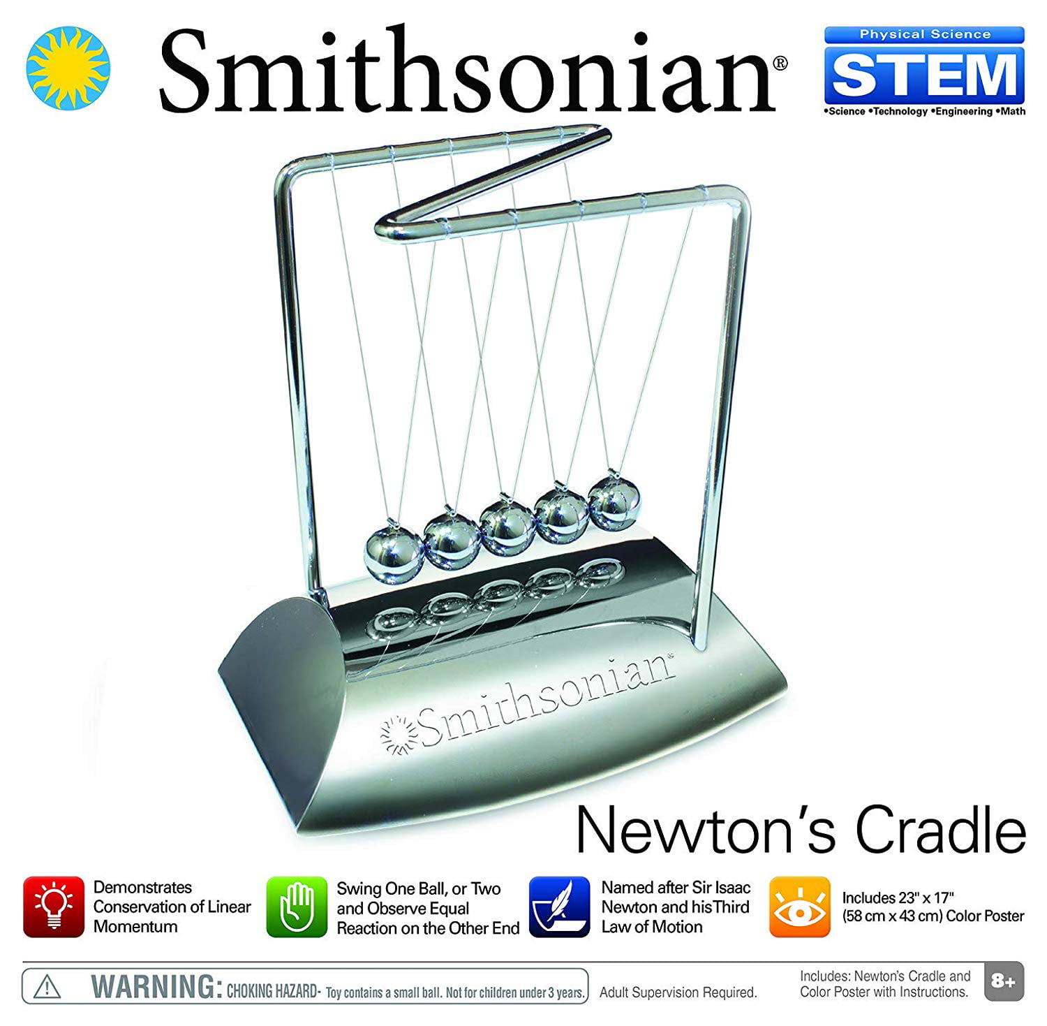 Smithsonian Science Activities, Newtons Cradle Gray - Walmart.com