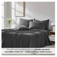 thumbnail image 5 of 6-Piece Extra Deep Pocket Queen Sheets Set, Ultra-Soft Microfiber Bed Sheets with 21" Deep Fitted Sheet, Oversize Flat Sheet, 4 Pillowcases, Slate, 5 of 9