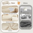 thumbnail image 6 of Tmsan 96.5'' L-Shaped Modular Sectional Sofa, Modern High Back Corduroy Upholstered Boneless Couch, Comfy Cloud Compression Sofas, Chaise Lounge for Living Room Apartment Office, Beige, 6 of 9