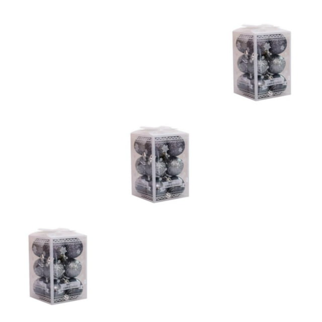 Wweixi 12pcs Glitter Baubles For Home Decor Wide Application And Easy To Ornaments gray 3Set