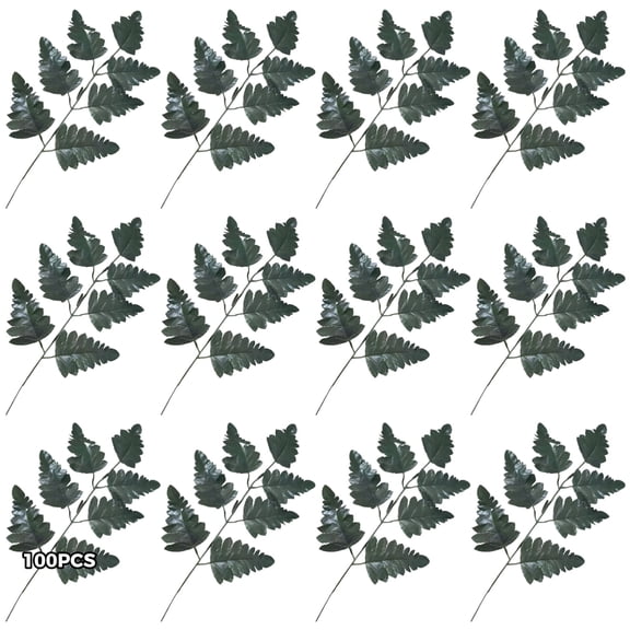 100 Artificial Green Leaves, Bulk Silk Rose Leaves, DIY Wedding Bouquet Centerpiece, Bridal Party Decor, Rose Vine Wreath Material (Dark Green, 40cm)