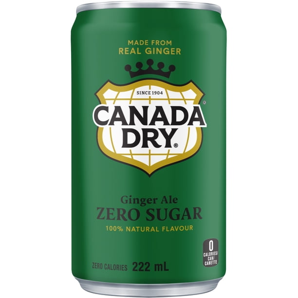 Canada Dry Zero Sugar Ginger Ale Cans, 222 mL, 6 Pack - Walmart.ca