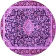 thumbnail image 1 of Ahgly Company Indoor Round Medallion Purple Traditional Area Rugs, 7' Round, 1 of 4