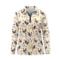 thumbnail image 2 of Uorisanigo Rooster Flower Womens Golf Shirt Casual Versatile Long Sleeve Golf Polo Shirts with Zipper Athletic Tops for Tennis Hiking & Outdoor Sports Size S, 2 of 7