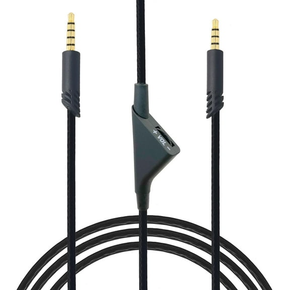 Replacement Audio Cable Cord Compatible with Logitech Astro A10 A40TR A40 with in Volume Control,Nylon Braided 6.5ft Black