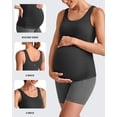 thumbnail image 3 of G4Free BareFeel Built in Bra Maternity Tank Tops with Removable Pads Ruched Sleeveless Stretchy Pregnancy Yoga Workout Shirts, 3 of 7