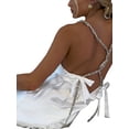 thumbnail image 3 of Douhoow Women Backless Slim Mini Dresses Summer Spaghetti Strap Low Cut Sling Dress, 3 of 8