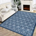 thumbnail image 2 of HOMERRY Vintage Washable Rugs 5' x 7' Area Rugs for Living Room Moroccan Floral Print Rug Indoor Non-Slip Floor Cover, Blue, 2 of 5