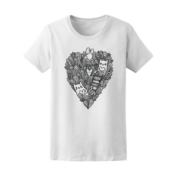 Cats In Love St Valentine's Day Tee Women's -Image by Shutterstock