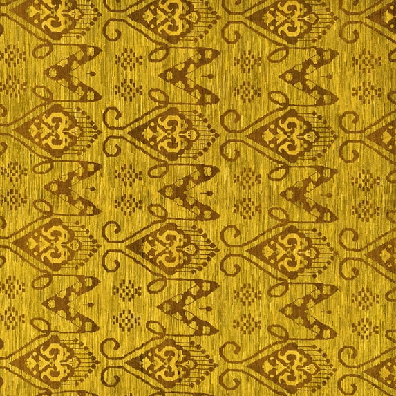 Ahgly Company Indoor Square Abstract Yellow Modern Area Rugs, 3' Square