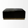 thumbnail image 3 of Black Leather Ottoman with Metal Base, 3 of 5