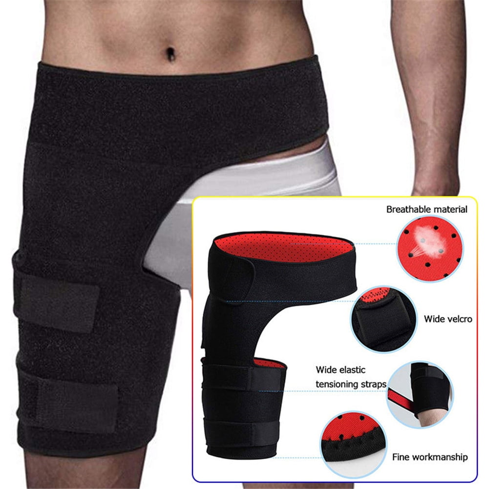 Hip Brace, Sciatica Pain Relief Brace, Groin Wrap with Thigh Hamstring  Compression Sleeve, Hip Support Stabilizer for Hip Flexor Pull Injury for  Men Women 