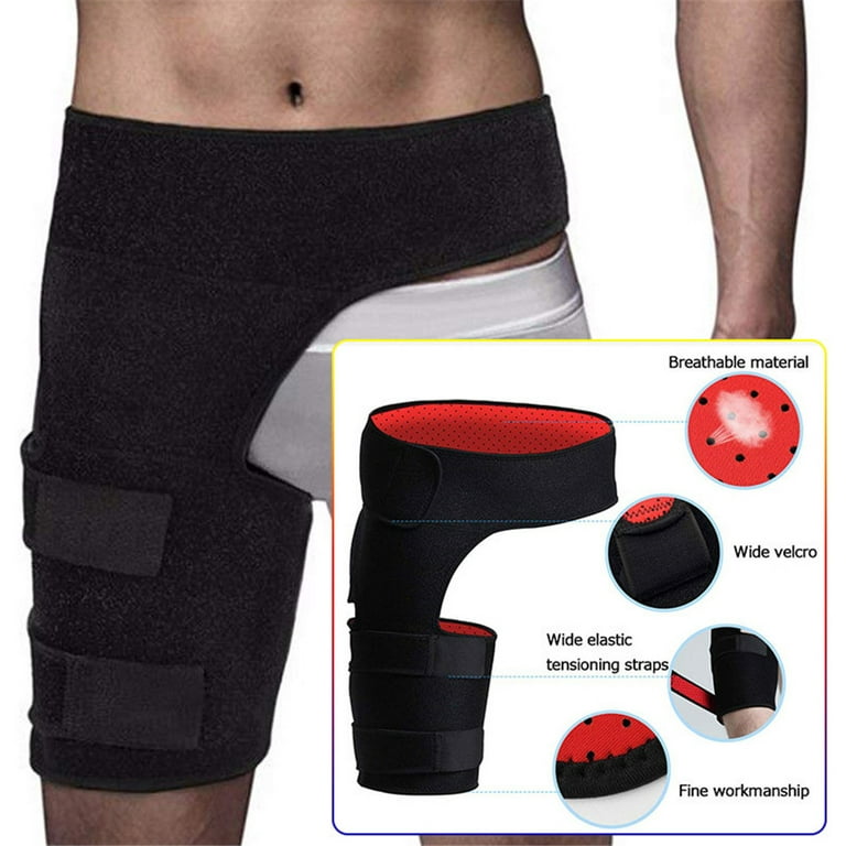 Hip Brace, Sciatica Pain Relief Brace, Groin Wrap with Thigh Hamstring  Compression Sleeve, Hip Support Stabilizer for Hip Flexor Pull Injury for Men  Women 