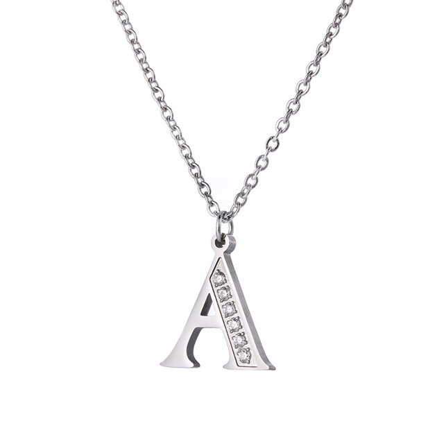 Características del collar de estilo europeo y estadounidense de la joyería de letras de moda prominente tridimensional collar de pareja universal para hombres y mujeres