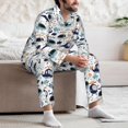 thumbnail image 7 of Naloa Cartoon Helicopters Men’s Pajamas Set - Long Sleeve Button Down Sleep Shirt and Pajama Bottoms Sleepwear Set-Large, 7 of 7