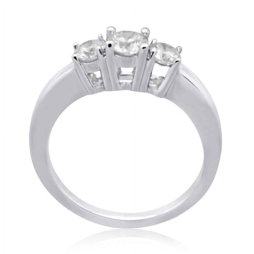 14K White Gold 0.50 CTTW Three Stone Diamond Ring