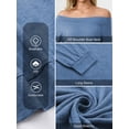 thumbnail image 6 of Aiyino Women's Blouse Long Sleeve Boat Neck Off Shoulder Tops Stretchy Shirt Pullover Plus Size,Blue Grey XL, 6 of 10