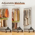 thumbnail image 2 of HOKEEPER 550lb Load Commercial Industrial Grade Heavy Duty Z-Base Garment Rack with Add-On Clothes Hanging Bar, Height Adjustable Clothing Rack Silver, 2 of 9