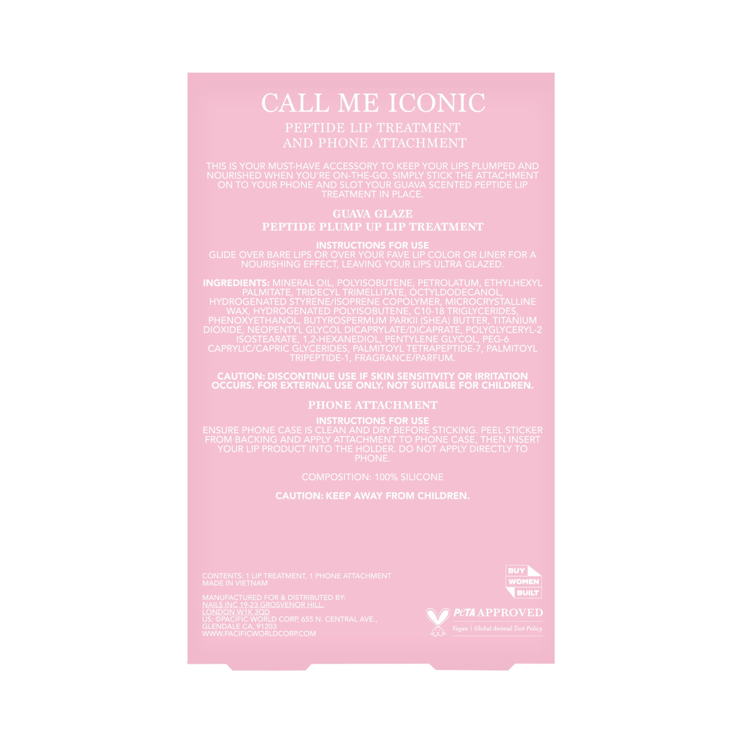 Holler Call Me Iconic Peptide Lip Gloss Treatment Set with Phone Holder, 2 Piece Set