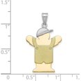 thumbnail image 4 of Gold 14k Two-Tone Large Boy with Hat on Left Engravable Charm - 30mm, 4 of 6