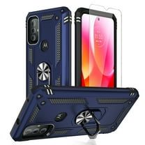 Xhy Moto G Play 2023 Case with Screen Protector and Magnetic Ring Kickstand Military Grade Full Body Double Layer Rugged Durable Detachable for Motorola G Play 2023 Phone - Blue