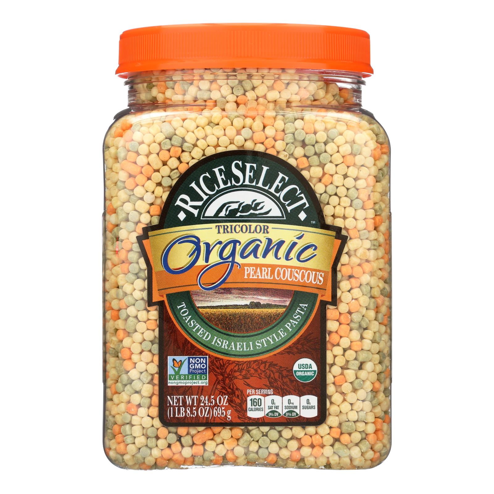 RiceSelect Organic TriColor Pearl Couscous, 24.5 oz Jar
