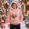 thumbnail image 6 of Cat Pouch Hoodie for Kids Girls Boys Kangaroo Pocket Oversized Pet Carrier Pullover Sweatshirt Soft Fleece Hoodie with Dog Pouch Animal Holder Warm Winter Hooded Sweatshirts, 6 of 6