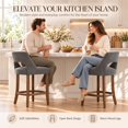 thumbnail image 2 of SESSLIFE Bar Stools Set of 2, 26" Counter Height Bar Stools with Open Back, Modern Upholstered Kitchen Island Stools with Solid Wood Legs, Bar Chairs for Dining Room, Gray, 2 of 9