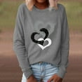 thumbnail image 3 of JGTDBPO Valentines Day Sweaters For Women Fashion Love Heart Grahic Printed Loose Long Sleeve Blouse Round Neck Casual Pullover Tops Sweatershirt, 3 of 7
