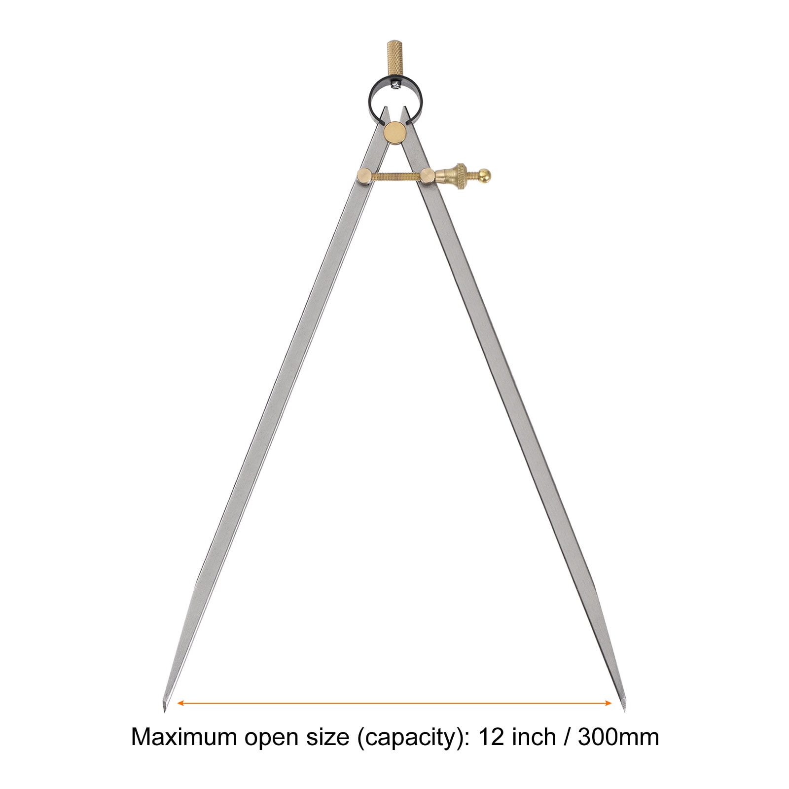 Spring Joint Caliper 12 inch/300mm Steel Spring Divider Caliper with Brass Fulcrum for Metal Wood Drawing