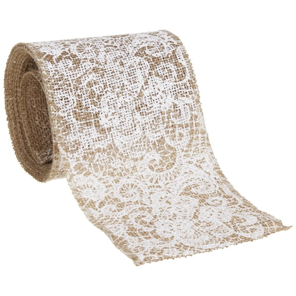 Love, Laugh, Craft Natural Burlap Ribbon, 5"W x 3-Yds, Multi-color