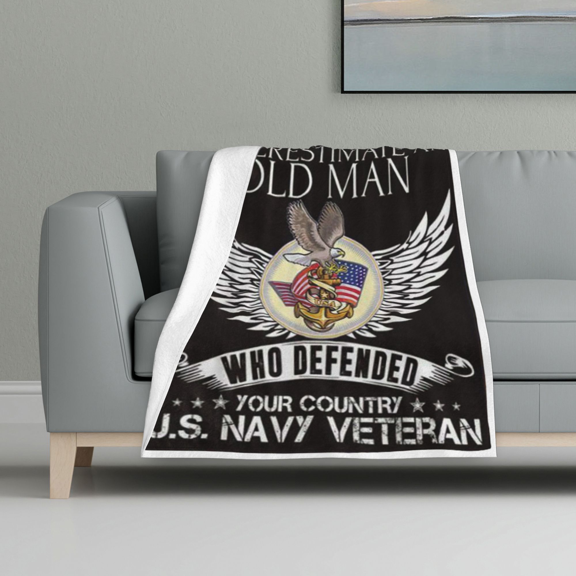Honoring Our Heroes Us Navy Veteran Flannel Throw
