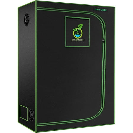 SereneLifeHome Small Hydroponic Grow Tent Garden - 48   x 24   x 60   Indoor Plant Growing System w/ Durable Reflective 600D Mylar Includes Removable Floor Tray Pole Shelf Black and Green SLGT48S