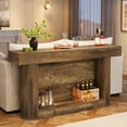 thumbnail image 4 of Tribesigns 63" Farmhouse Console Table, 2-Tier Wood Entryway Table with Storage, Narrow Sofa Table for Living Room, Hallway, Foyer, Rustic Brown, 4 of 7