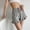Gray, variant on Plcasen Women's Waffle Short, Ruffle Casual Summer Short Drawstring Elastic Waist Cute Outfit with Pockets