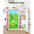 thumbnail image 5 of Upstreman Mini Fridge with Freezer, 3.2 Cu.Ft Small Refrigerator Single Door Compact Refrigerator for Dorm Office, Adjustable Thermostat, Low Noise, BR321 Pink, 5 of 11